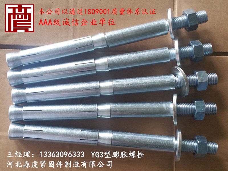 ***的YG3型膨胀螺栓——森虎紧固件高质量的森虎牌YG3型膨胀螺栓出售