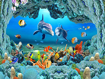 3D海洋海景背景墙