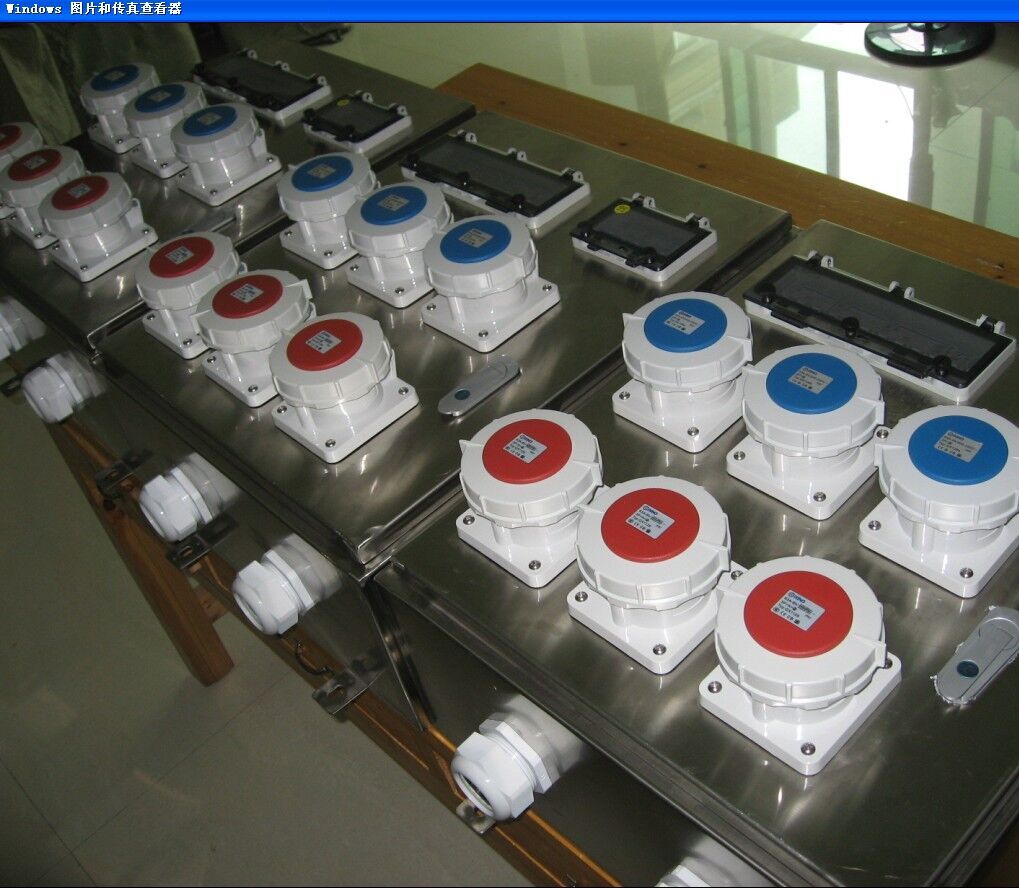 低压插座配电箱工业组合插座箱室外防水操作控制304不锈钢检修
